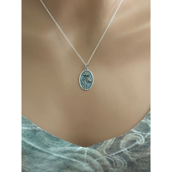 Sterling Silver Cosmo Necklace, October Birth Flower Necklace - Picture 2 of 4